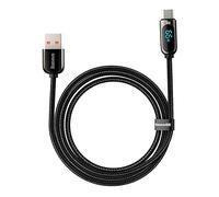 Baseus Display - Cable USB a Tipo C, 66 W, 1 m, Color Negro