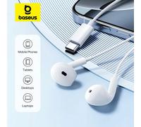 Baseus Encok CZ19 - Auriculares con cable en el oído, color blanco