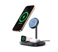 Baseus EnerFill Cargador Inalámbrico 3 en 1 con Enfriamiento Tec, Estación de Carga Inalámbrica de 22,5 W, Compatible con Apple Watch, iPhone 16/15/14/13 Pro MAX, AirPod, con Cargador Rápido de 45 W