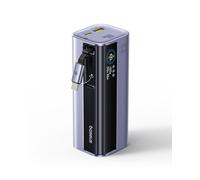 Baseus EnerGeek Power Bank 100W 10000mAh Cargador Portátil con 60cm Cable USB-C Integrado retráctiles, Pantalla Digital, Compatible con MacBook iPad, iPhone 16/15 Pro, Galaxy Ultra
