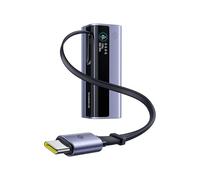 Baseus EnerGeek Power Bank 145W 20000mAh Cargador Portátil con 60cm Cable USB-C Integrado retráctiles, Pantalla Digital, Compatible con MacBook iPad, iPhone 16/15 Pro, Galaxy Ultra, DELL