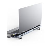 Baseus Estación de acoplamiento para laptop, estación de acoplamiento multitarea con pantalla 4K con 2 HDMI+DP, PD, 3 USB-A, RJ45, audio, lector de tarjetas TF/SD, hub USB compatible con MacBook/Dell