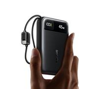 Baseus FC11 Powerbank 45W 20000mAh con 2 Cables USB-C Integrados, Batería Externa Carga Rápida con Certificación CCC, Mini Power Bank para iPhone 17/16/15/14 Pro MAX, iPad, Samsung, Negro