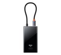 Baseus Focus Series - Adaptador portátil de 4 puertos tipo C USB 3.0 x 4, color negro
