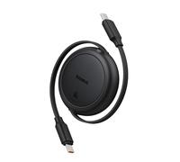 Baseus Free2Pull Mini Cable retráctil USB-C a USB-C, 60W PD, 1 m, Negro