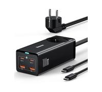 Baseus GaN3 PowerCombo - Cargador USB C 100W con toma de corriente PD múltiple cargador con 1 AC + 4 puertos, GaN para MacBook Pro/Air, iPad Pro, iPhone 14 Pro/13/12, Galaxy S23, Steam Deck