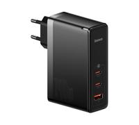 Cargador Rápido Baseus GaN5 Pro Para Viajes, 2x USB-C + USB, 140W, Negro