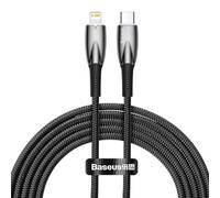 Baseus Glimmer Series - Cable de datos de carga rápida tipo C a Lightning (20 W - 2 m), color negro