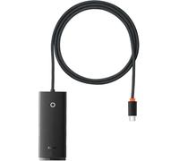 Baseus HUB Lite Series 4 en 1 - USB-C a 4 x USB 3.0 + 1 x Type-C 15 W, con Cable de 1 m, Negro (WKQX030401)