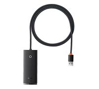 Baseus HUB Lite Series 4-in-1 Adapter (USB-A to 4xUSB-A 3.0 5Gb/s) Cable 2m, Negro (WKQX030201)