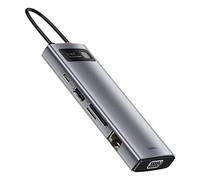 Baseus Metal Gleam 9in1 Hub, Usb-C A 3x USB 3.0 + HDMI + Usb-C Pd + Ethernet