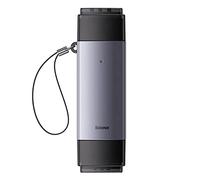 Baseus Lite Series SD/TF Memory Card Reader, USB + USB-C (Gray)