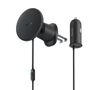 Baseus Magnetic Car Phone Holder CW01 to Ventilation Grid with Car Charger USB-A, 15 W + 25 W (Negro)