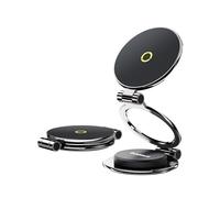 Baseus MagPro II - Soporte magnético para teléfono móvil (metal, 20 imanes N56, giratorio 360° y extensible), soporte MagSafe para iPad, iPhone 12-16 Series y teléfonos móviles con anillo magnético