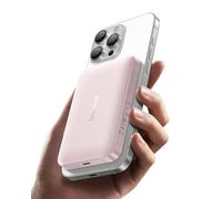 Baseus MagSafe Power Bank 10,000 mAh Qi2 15W Carga Inalámbrica Ultra Rápida PD 22.5W Carga por Cable Portátil Batería Externa para iPhone 15/14/13/12, Rosa