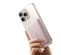 Baseus Magsafe Power Bank Ultra Slim - Banco de energía magnético Ultraligero para iPhone 16/15/14, Mini Wireless 5000 mAh, USB-C PD 20 W, batería Externa con Pantalla LED, Color Rosa