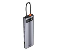 Baseus Metal Gleam 11in1 Multifunctional HUB USB Type C - 3X USB 3.2 Gen 1 5Gbps / USB Type C PD 100W / 3,5 mm Mini Jack AUX/V