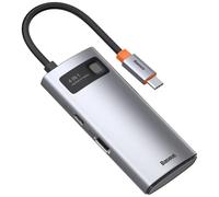 Baseus Metal Gleam Series Hub 4 en 1 USB-C a 3 x USB + HDMI Gris