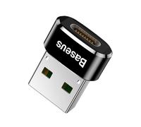 Baseus Mini Adaptador Tipo C Hembra a USB Macho, [CAAOTG-01] [5A MAX USB 2.0] Adaptador Tipo-C a USB 2.0 480Mbps [Black] - Negro
