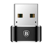 Baseus Mini Adaptador Tipo C Hembra a USB Macho, [CAAOTG-01] [5A MAX USB 2.0] Adaptador Tipo-C a USB 2.0 480Mbps [Black] - Negro