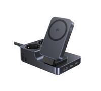 Baseus Nomos 67W Regleta USB-C, Cargador con Carga inalámbrica magnética Qi2, PD portátil para MacBook, iPad, iPhone 16/15, Galaxy S25 Ultra. Ideal para casa, Oficina y Viajes. Potente y Compacto.