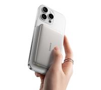 Baseus Picogo AM41 Power Bank, Ultra Slim 10000mAh Qi2 Magsafe Powerbank 15W Wireless, PD 27W de Carga Rápida, Bateria Externa Magnética con Cable USB C para iPhone 17/16/15/14/13/12, Titanio