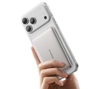 Baseus Picogo AM41 Power Bank, Ultra Slim 5000mAh Magsafe Powerbank, PD 20W de Carga Rápida, Portátil, Mini Bateria Externa Magnética con Cable USB C para iPhone 17/16/15/14/13/12, Titanio