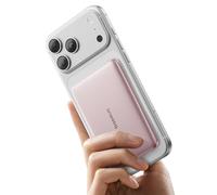 Baseus Picogo AM41 Power Bank, Ultra Slim 5000mAh Magsafe Powerbank, PD 20W de Carga Rápida, Portátil, Mini Bateria Externa Magnética con Cable USB C para iPhone 16/15/14/13/12, Rosa