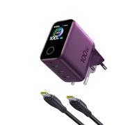 Baseus PicoGo - Cargador USB C de 100 W, protección Inteligente, 3 Puertos | Cargador rápido con control táctil y 3 modos para MacBook, iPad, iPhone 17/16/15, Galaxy S26 (incluye cable USB-C)
