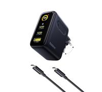 Baseus Picogo Cargador USB C de 100 W, Smart Display & Touch Control, 3 en 1 Potencia de Carga Rápida, Fuente de alimentación GaN avanzada, compatible con MacBook, iPhone 17/16/15/14, Samsung, Pixel y