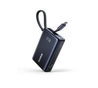 Baseus Picogo Power Bank 10000 mAh 45W con Cable USB-C Integrado, PD 3.0 QC 4+ Batería Externas de 45W, 2 USB-C y 1 USB-A, Powerbank para iPhone 16/15/14 Series, MacBook, Galaxy S24 Ultra