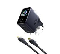 Baseus PicoGo Pro AH22 - Cargador USB C (100 W, protección Inteligente | Cargador rápido con control táctil y 3 modos de carga para MacBook, iPad, iPhone 17/16/15, Galaxy S26 (incluye cable USB-C)