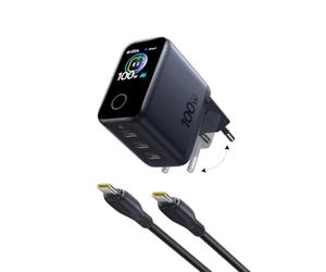 Baseus PicoGo Pro AH22 - Cargador USB C (100 W, protección Inteligente | Cargador rápido con control táctil y 3 modos de carga para MacBook, iPad, iPhone 17/16/15, Galaxy S26 (incluye cable USB-C)