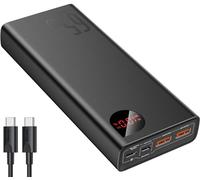 Baseus Power Bank, 65W Power Bank 20000mAh, Laptop Powerbank PD QC 3+, Baterías Externas de Teléfono USB-C Entrada y Salida, para Steam Deck Rog Ally MacBook, DELL, HP, Notebook, iPhone, Galaxy