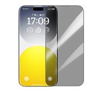 Baseus Protector de pantalla de privacidad premium compatible con iPhone 15 Pro, vidrio templado 9H con kit de fácil instalación, sin burbujas, antiespía, resistente a los arañazos, vidrio antihuellas