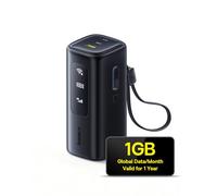 Baseus Router Wi-Fi móvil, Laptop Powerbank portátil de 20 000 mAh 67 W con USB-C Cable de Carga retráctil (4G/LTE hasta 150 Mbit/s de descarga/50 Mbit/s de Subida) para Viajes, campistas, Oficina