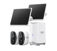 Baseus Security Camara Vigilancia WiFi Exterior Solar, Energía Perpetua, IP67, Visión Nocturna, 2K Camara Exterior Batería con Panel Solar, Almacenamiento Local, Detección Humana - Kit 2-CAM N1