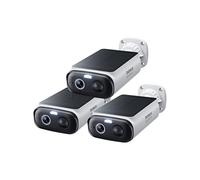 Baseus Security S1 Lite [3-CAM] Camara Vigilancia WiFi Exterior Solar IP67, Camara IP Seguridad Bateria 2K 135°, Visión Nocturna a Color, Sin Cargos, Detección Humana, Compatible con Alexa y Google