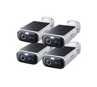 Baseus Security S1 Lite [4-CAM] Camara Vigilancia WiFi Exterior Solar IP67, Camara IP Seguridad Bateria 2K 135°, Visión Nocturna a Color, Sin Cargos, Detección Humana, Compatible con Alexa y Google