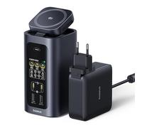 Baseus Spacemate Pro 15 en 1 Docking Station con Adaptador 3 Monitores para Windows, con 25W Wireless, Pantalla Inteligente, 4K HDMI, 10Gbps USB-C/A, 100W PD, Ethernet, Compatible con HP/Lenovo/DELL