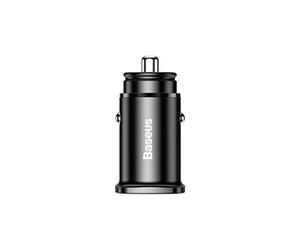 Baseus Square - Car charger USB QC 3.0 + USB-C PD, 30 W (Black)