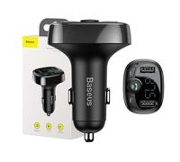 Baseus Transmisor FM Bluetoth/MP3 y Cargador de Coche 2x USB 3.4A Negro