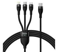 Baseus Flash Series 2, Cable 3 En 1 USB-C, USB-C / Lightning / Micro, 100W, 1,5m