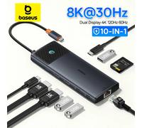 Hub 6in1 Baseus Metal Gleam 2 Series, USB-C to 2xUSB 3.0 USB-C HDMI USB-C PD Ethernet RJ45