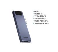 Baseus USB Type C HUB C 4K 30Hz HD RJ45 Ethernet USB 3.0 TB 3 PD Power Adapter for MacBook Pro Air USB-C Dock Splitter USBC Hub