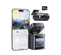 Baseus VD1 Pro Dashcam Coche Delantero Trasero 4K/1080P | Starvis - Cámara de coche con modo de estacionamiento con batería asistida por energía solar, visión nocturna de aparcamiento