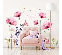 BASHOM BS-106 Rayos X Flores rosas Pegatinas de pared dormitorio para flores rosa amapola decoración flor adhesivos decorativos vinilos sala vinilo habitación hogar salón estar pegatina