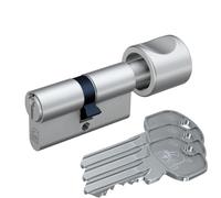 BASI Cilindro de pomo AS diferentes longitudes, para puertas de entrada de casa, cerradura, 3 llaves, protección contra taladros, cierre único, K30/60 mm