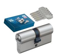 BASI Cilindro doble V55 de perfil de 30/35 mm, función de emergencia y peligro, cerradura de cilindro, 5 llaves reversibles y tarjeta de código, llave hueca, protección contra picking y protección