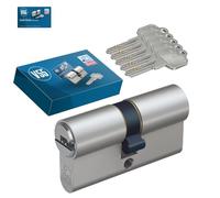 BASI Cilindro doble V55 de perfil de 35/35 mm, cerradura cilíndrica con 5 llaves reversibles y tarjeta de código, llave hueca, protección contra picking y antiperforación, cierre múltiple